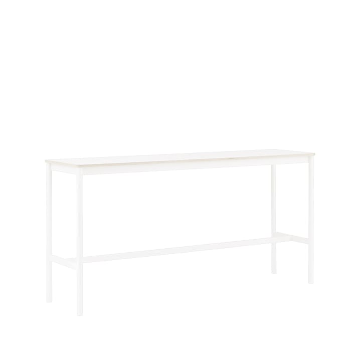 Mesa de bar Base High - White laminate, base blanca, borde de madera contrachapada, w50 l190 h95 - Muuto