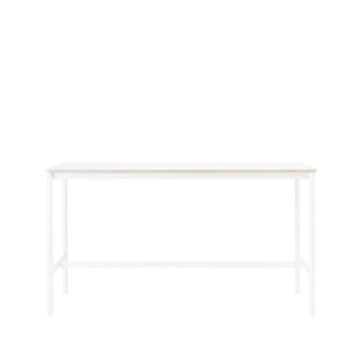 Mesa de bar Base High - White laminate, base blanca, borde de madera contrachapada, w85 l190 h105 - Muuto