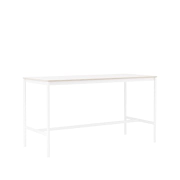 Mesa de bar Base High - White laminate, base blanca, borde de madera contrachapada, w85 l190 h105 - Muuto