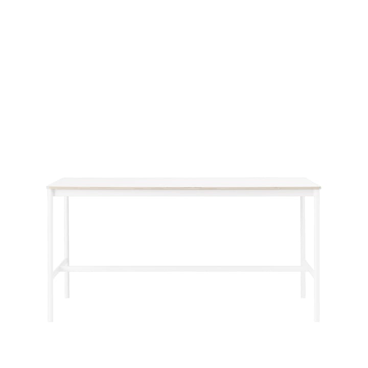 Mesa de bar Base High - White laminate, base blanca, borde de madera contrachapada, w85 l190 h95 - Muuto