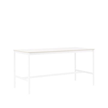 Mesa de bar Base High - White laminate, base blanca, borde de madera contrachapada, w85 l190 h95 - Muuto