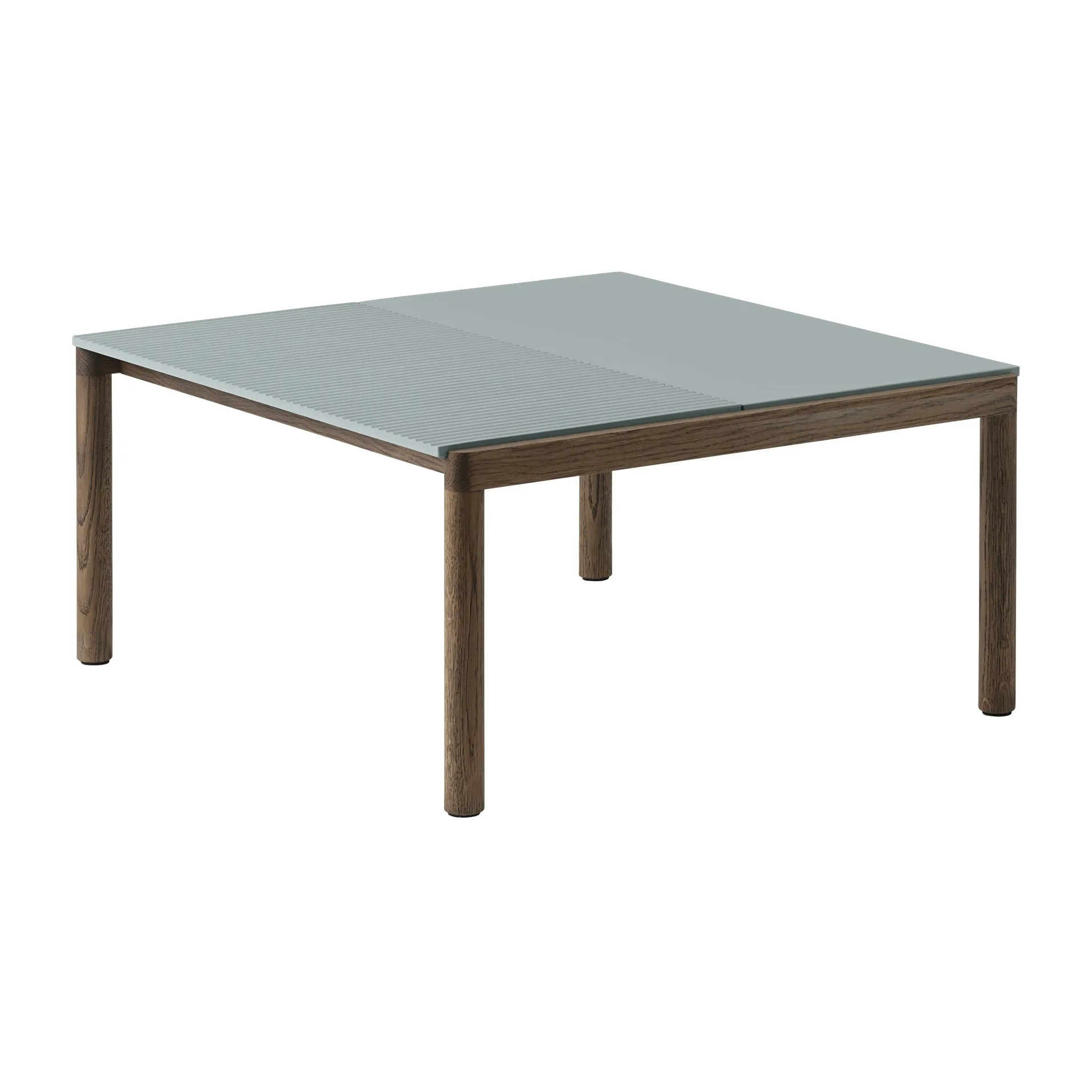 Mesa de centro Couple 1 Plain-1 Wavy 80x84x40 cm, Pale blue-dark oiled oak Muuto