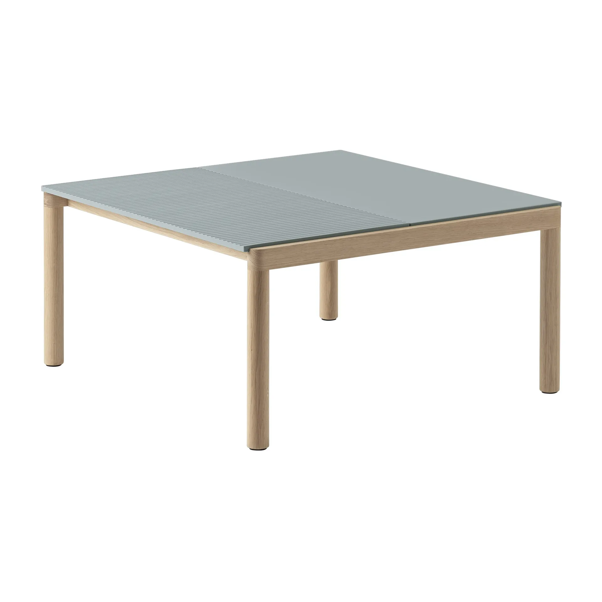 Mesa de centro Couple 1 Plain-1 Wavy 80x84x40 cm, Pale blue-oak Muuto