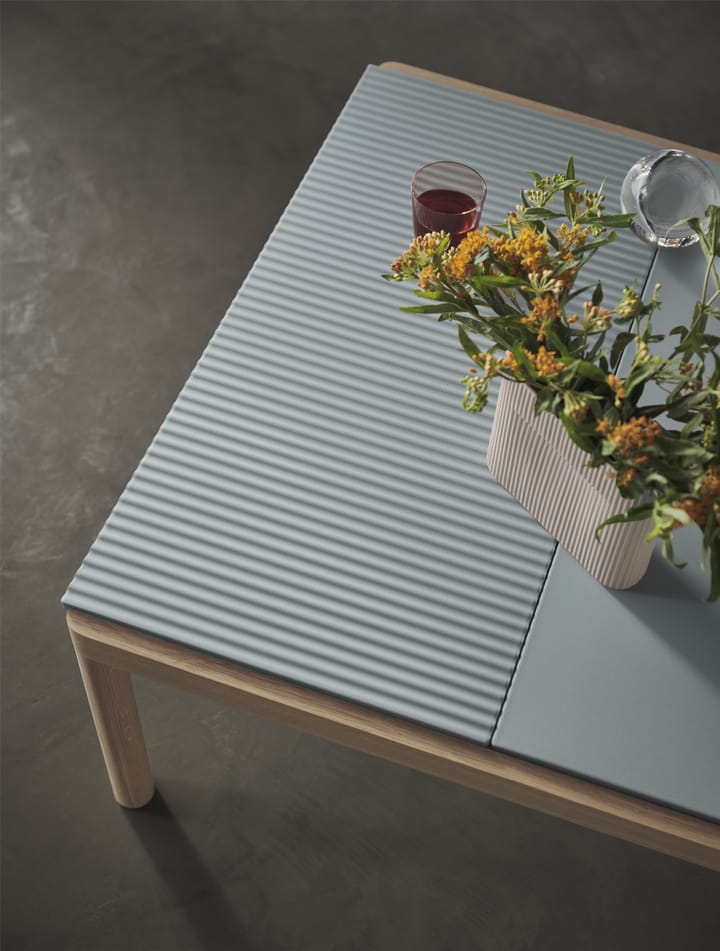 Mesa de centro Couple 1 Plain-1 Wavy 80x84x40 cm, Pale blue-oak Muuto