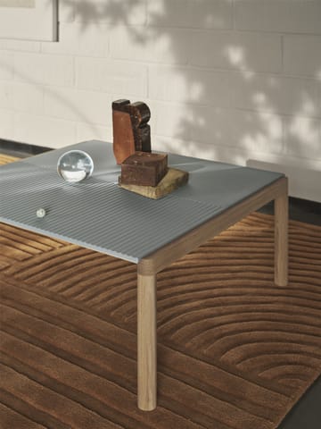 Mesa de centro Couple 1 Plain-1 Wavy 80x84x40 cm - Pale blue-oak - Muuto