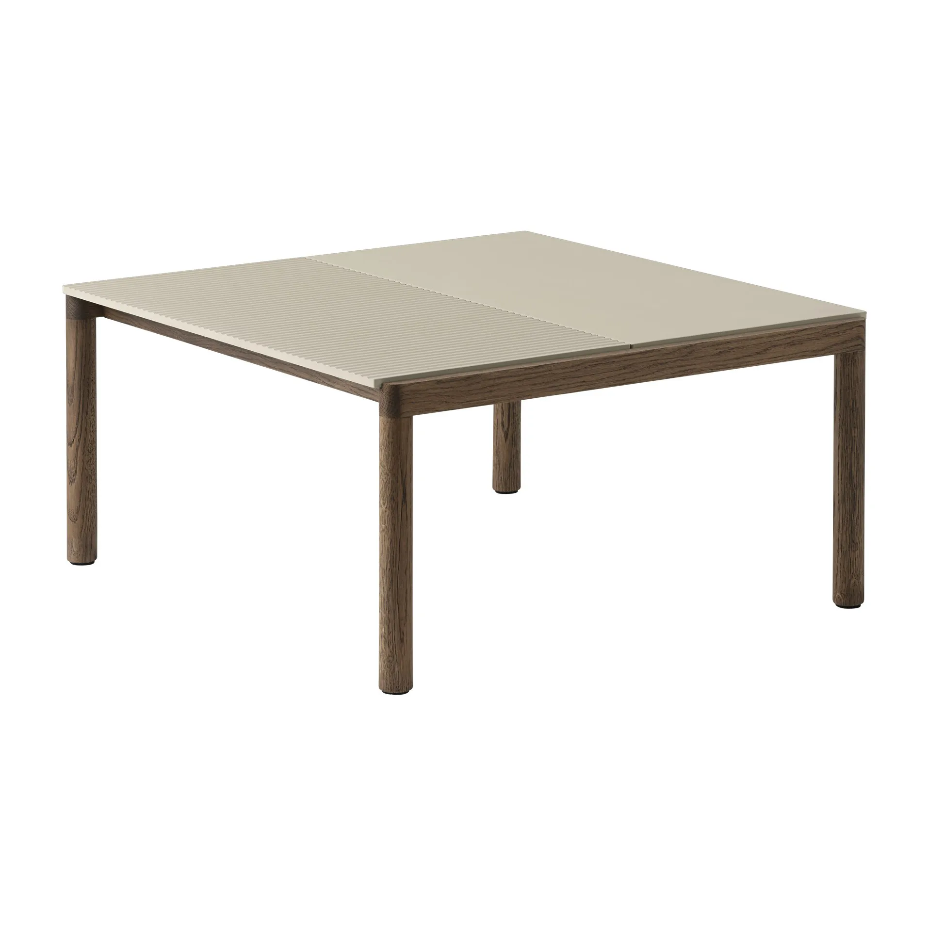 Mesa de centro Couple 1 Plain-1 Wavy 80x84x40 cm, Sand-dark oiled oak Muuto