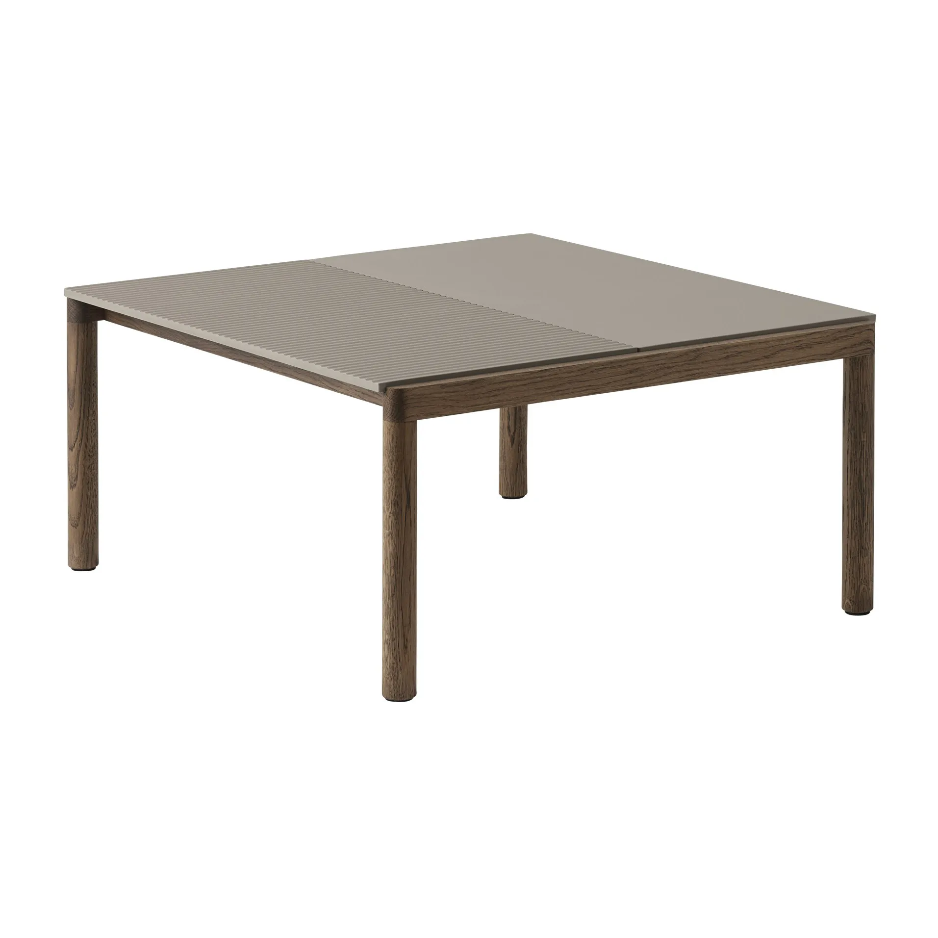 Mesa de centro Couple 1 Plain-1 Wavy 80x84x40 cm, Taupe-dark oiled oak Muuto
