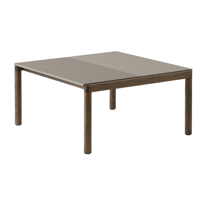 Mesa de centro Couple 1 Plain-1 Wavy 80x84x40 cm - Taupe-dark oiled oak - Muuto