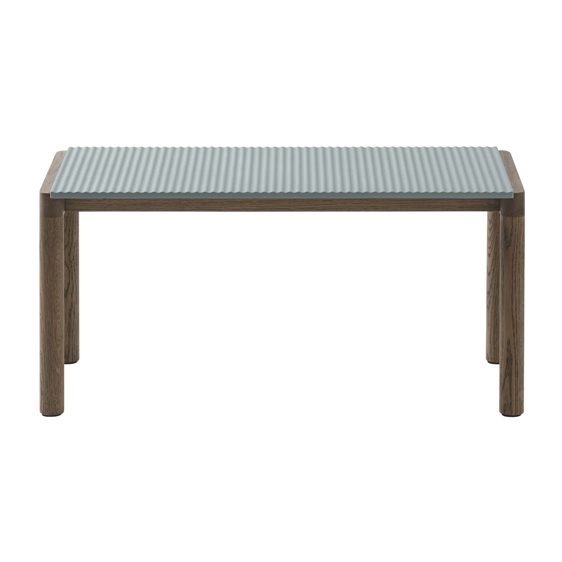 Mesa de centro Couple 1 Wavy 40x84x40 cm, Pale blue-dark oiled oak Muuto