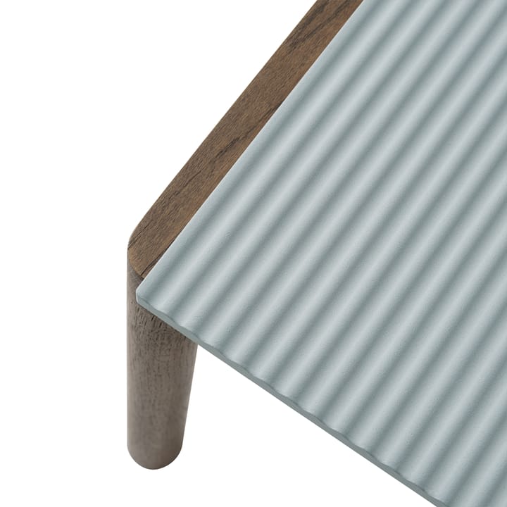 Mesa de centro Couple 1 Wavy 40x84x40 cm, Pale blue-dark oiled oak Muuto
