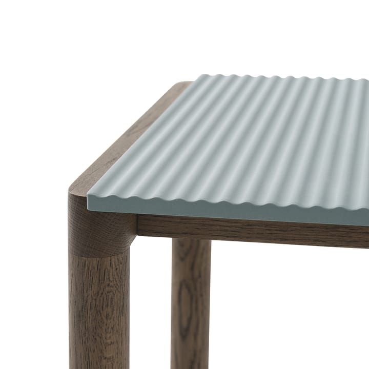 Mesa de centro Couple 1 Wavy 40x84x40 cm, Pale blue-dark oiled oak Muuto