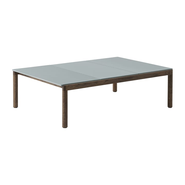 Mesa de centro Couple 2 Plain-1 Wavy 120x84x35 cm - Pale blue-dark oiled oak - Muuto