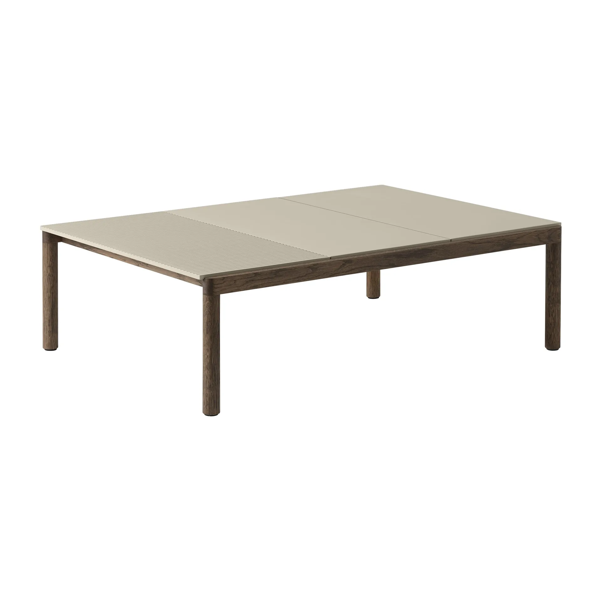 Mesa de centro Couple 2 Plain-1 Wavy 120x84x35 cm, Sand-dark oiled oak Muuto