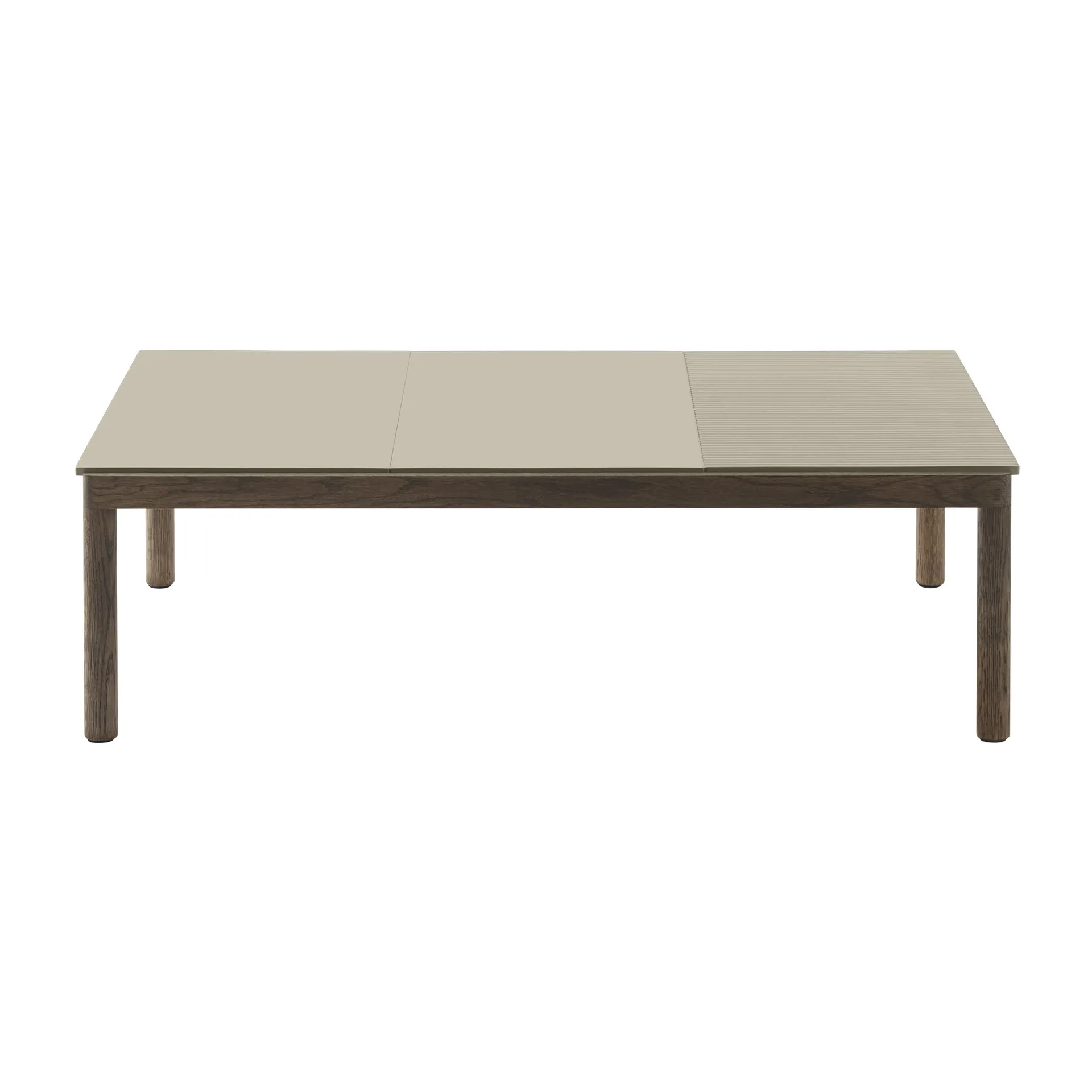 Mesa de centro Couple 2 Plain-1 Wavy 120x84x35 cm, Sand-dark oiled oak Muuto