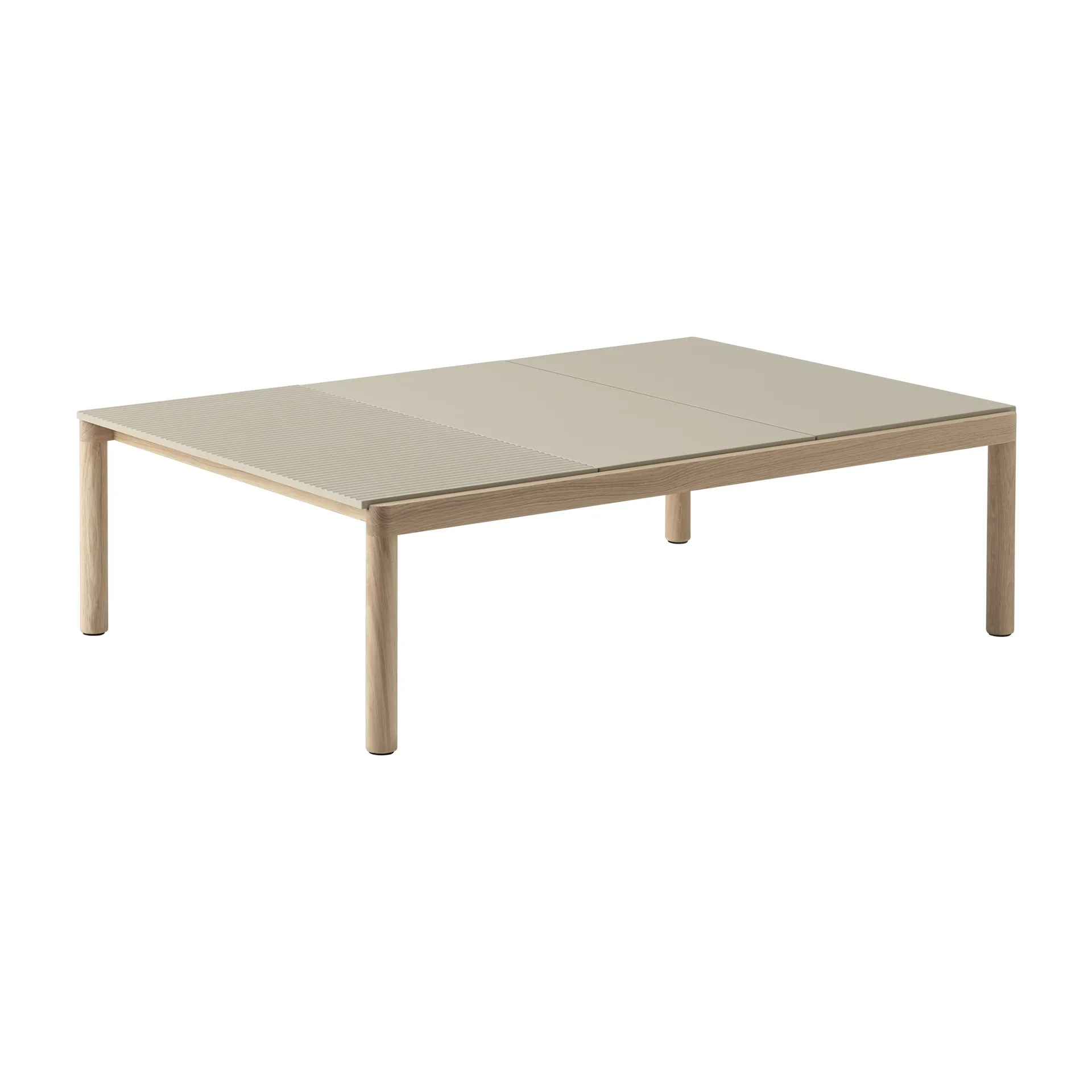 Mesa de centro Couple 2 Plain-1 Wavy 120x84x35 cm, Sand-oak Muuto
