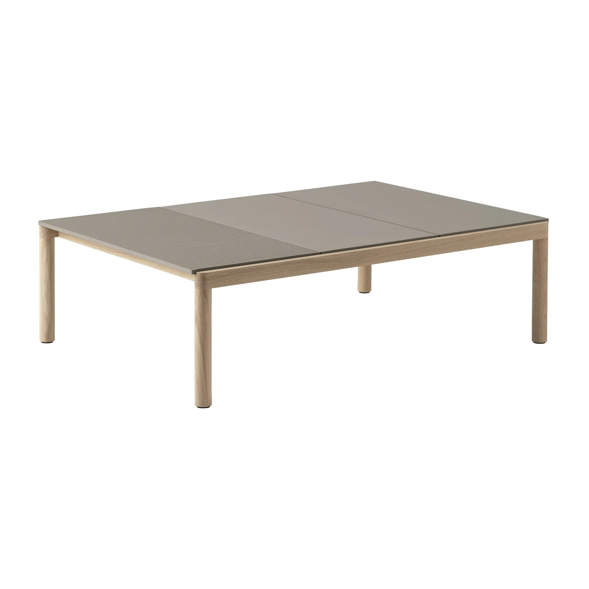 Mesa de centro Couple 2 Plain-1 Wavy 120x84x35 cm, Taupe-oak Muuto
