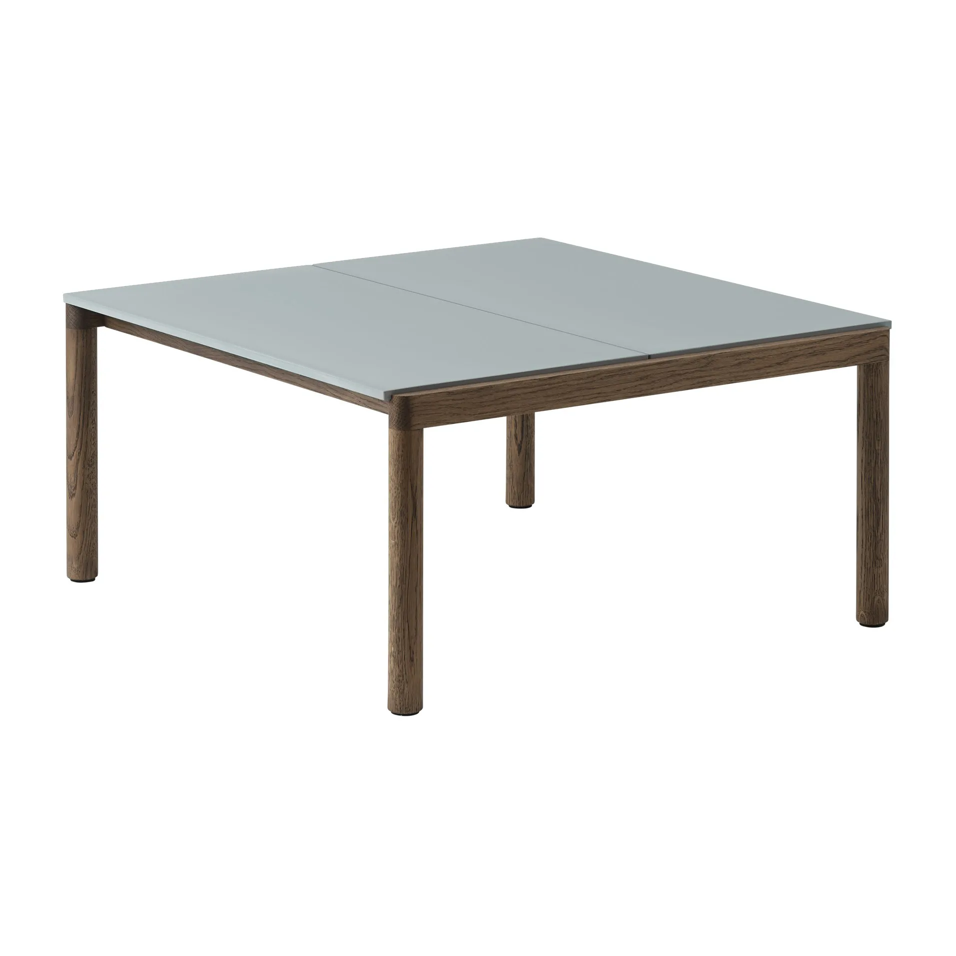 Mesa de centro Couple 2 Plain 80x84x40 cm, Pale blue-dark oiled oak Muuto