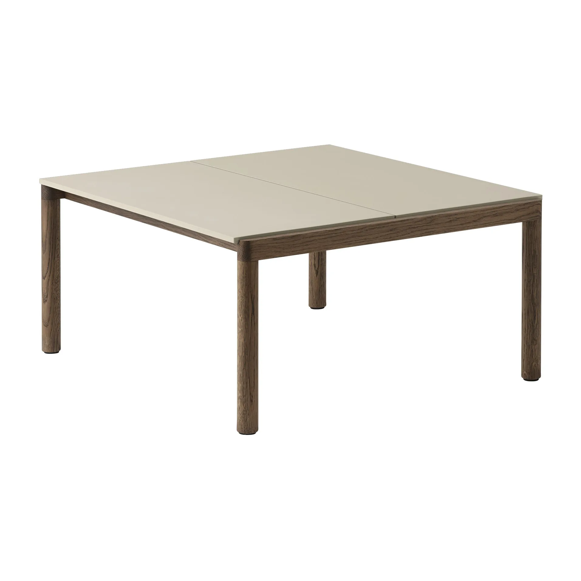 Mesa de centro Couple 2 Plain 80x84x40 cm, Sand-dark oiled oak Muuto