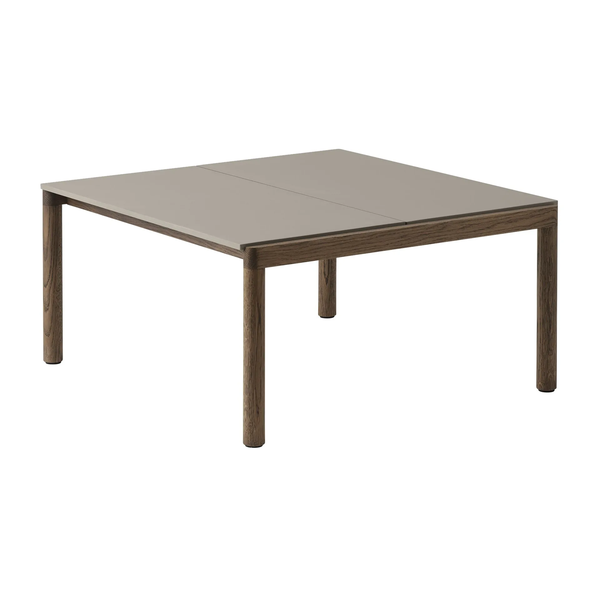 Mesa de centro Couple 2 Plain 80x84x40 cm, Taupe-dark oiled oak Muuto