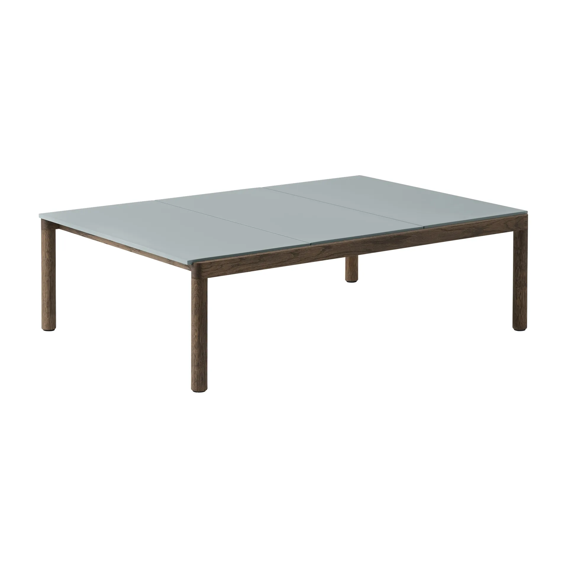 Mesa de centro Couple 3 Plain 120x84x35 cm, Pale blue-dark oiled oak Muuto