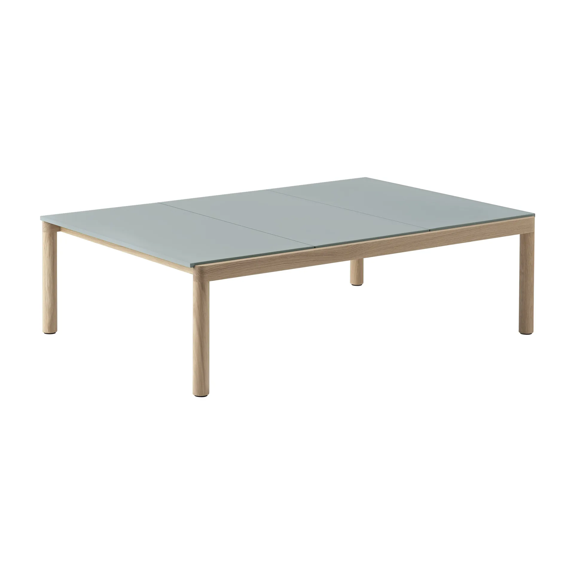 Mesa de centro Couple 3 Plain 120x84x35 cm, Pale blue-oak Muuto