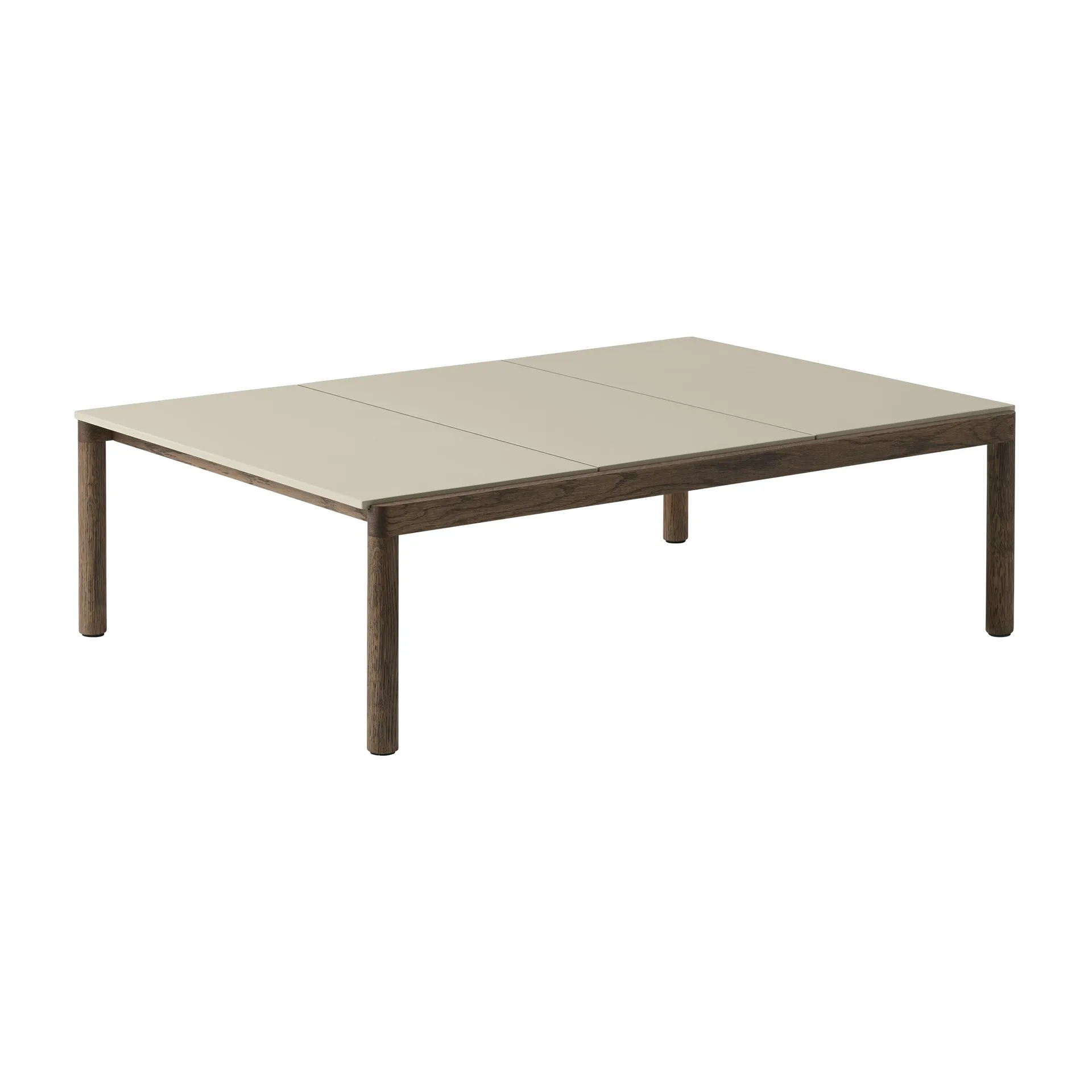 Mesa de centro Couple 3 Plain 120x84x35 cm, Sand-dark oiled oak Muuto
