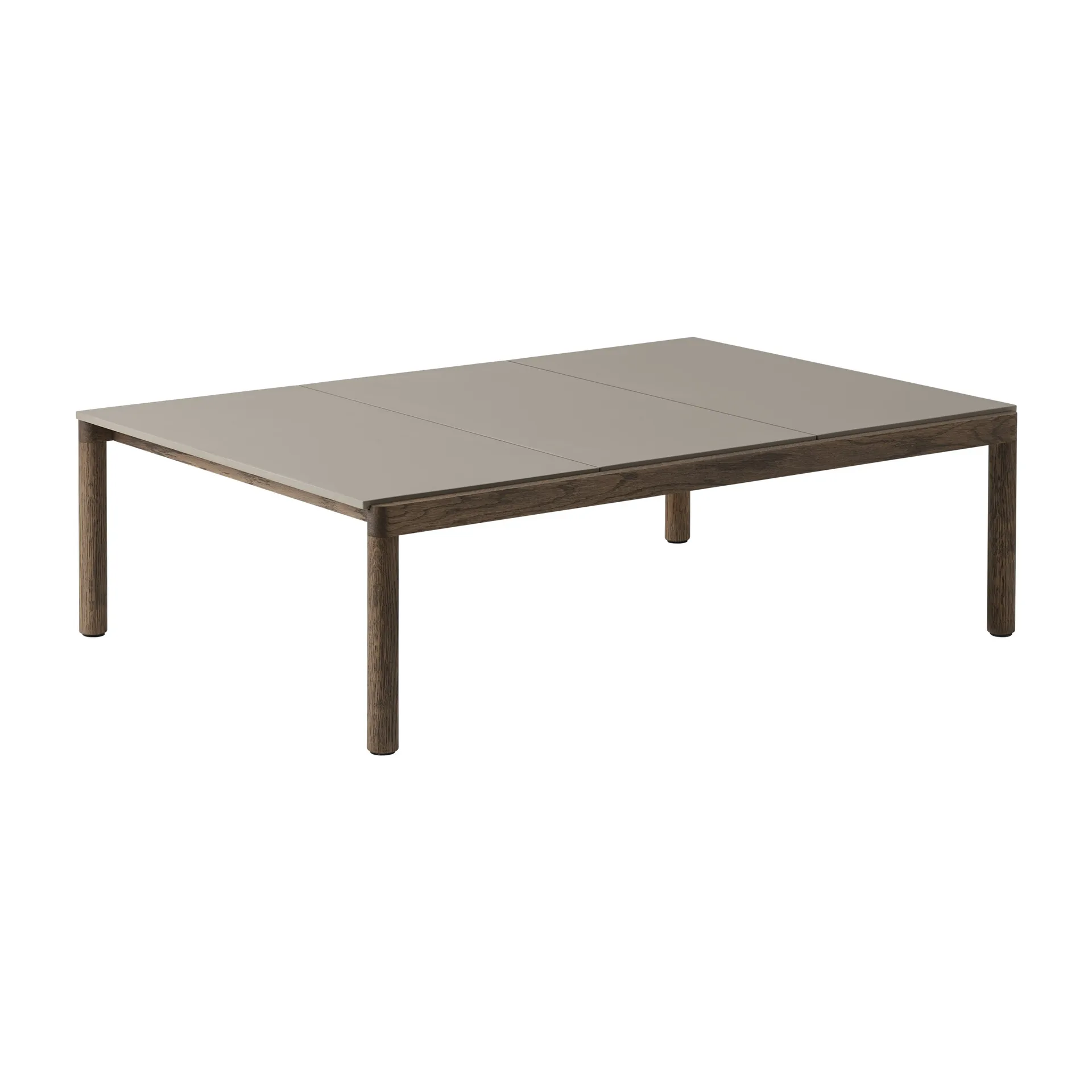 Mesa de centro Couple 3 Plain 120x84x35 cm, Taupe-dark oiled oak Muuto