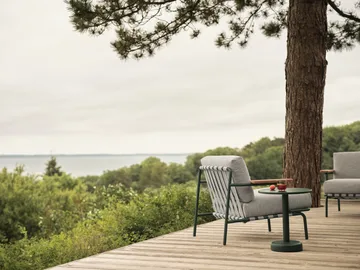 Mesa de centro Linear Steel - Verde oscuro, Ø42 × 47 cm - Muuto