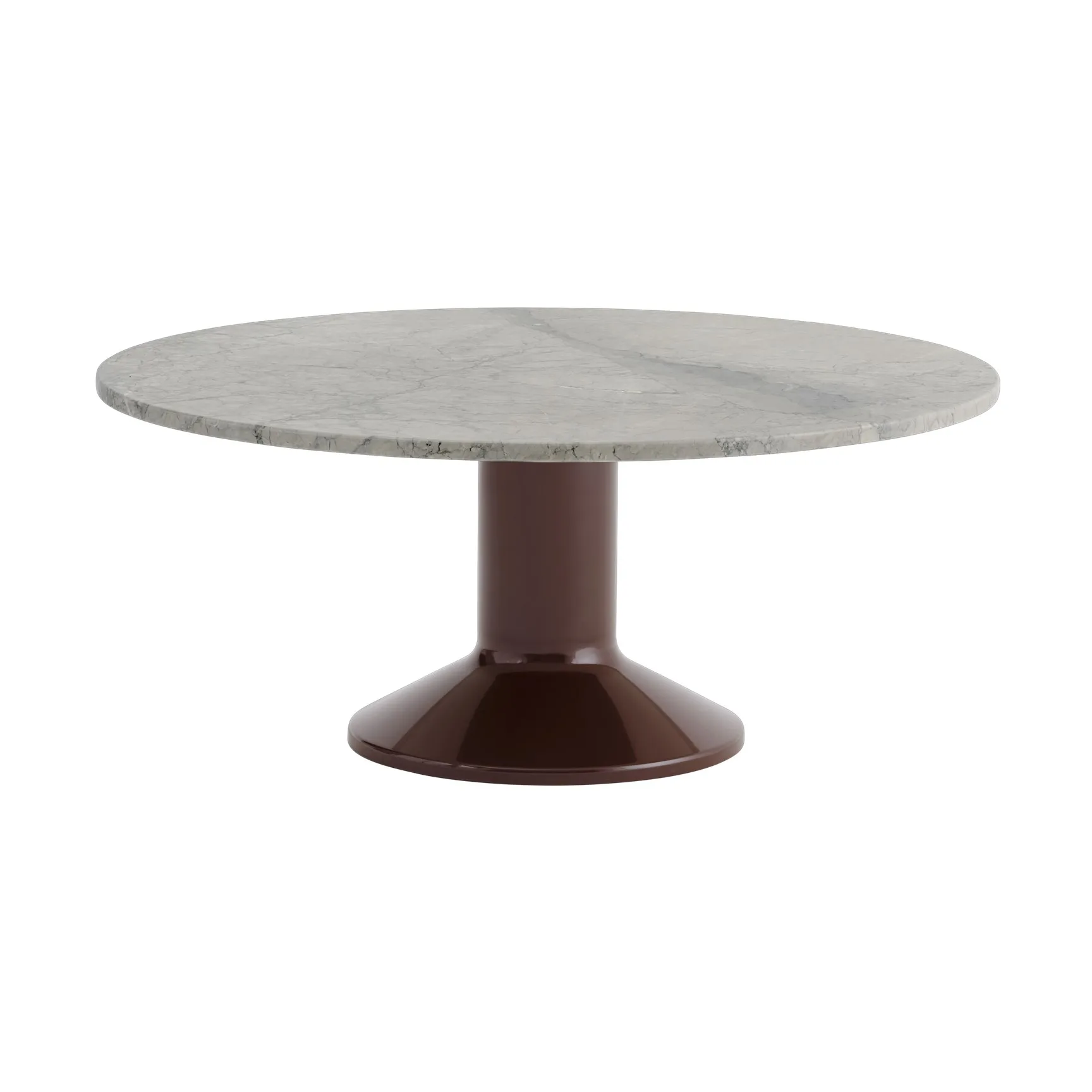 Mesa de centro Midst, Grey marble-dark red, Ø90 cm Muuto