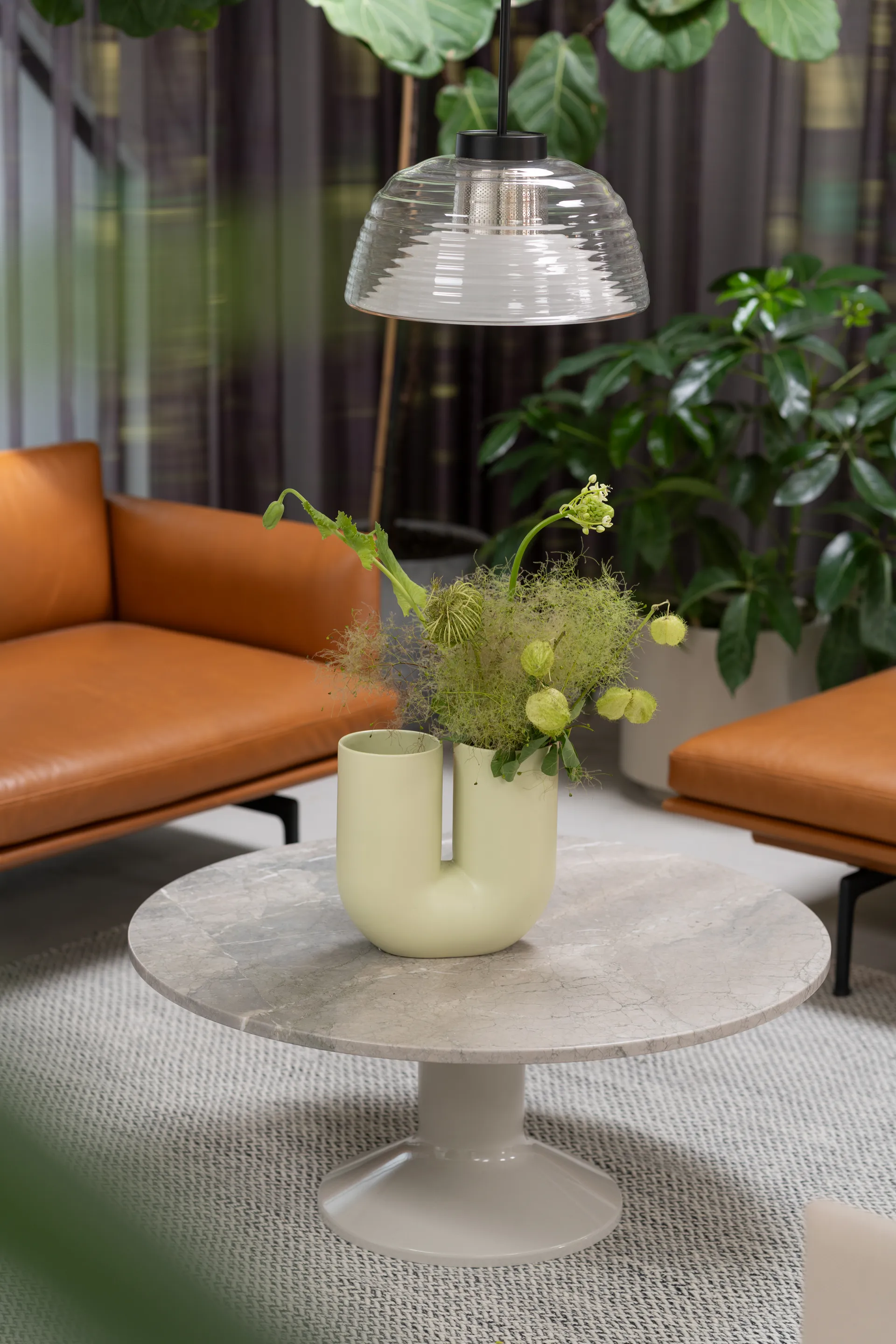 Mesa de centro Midst, Grey marble-grey, Ø90 cm Muuto
