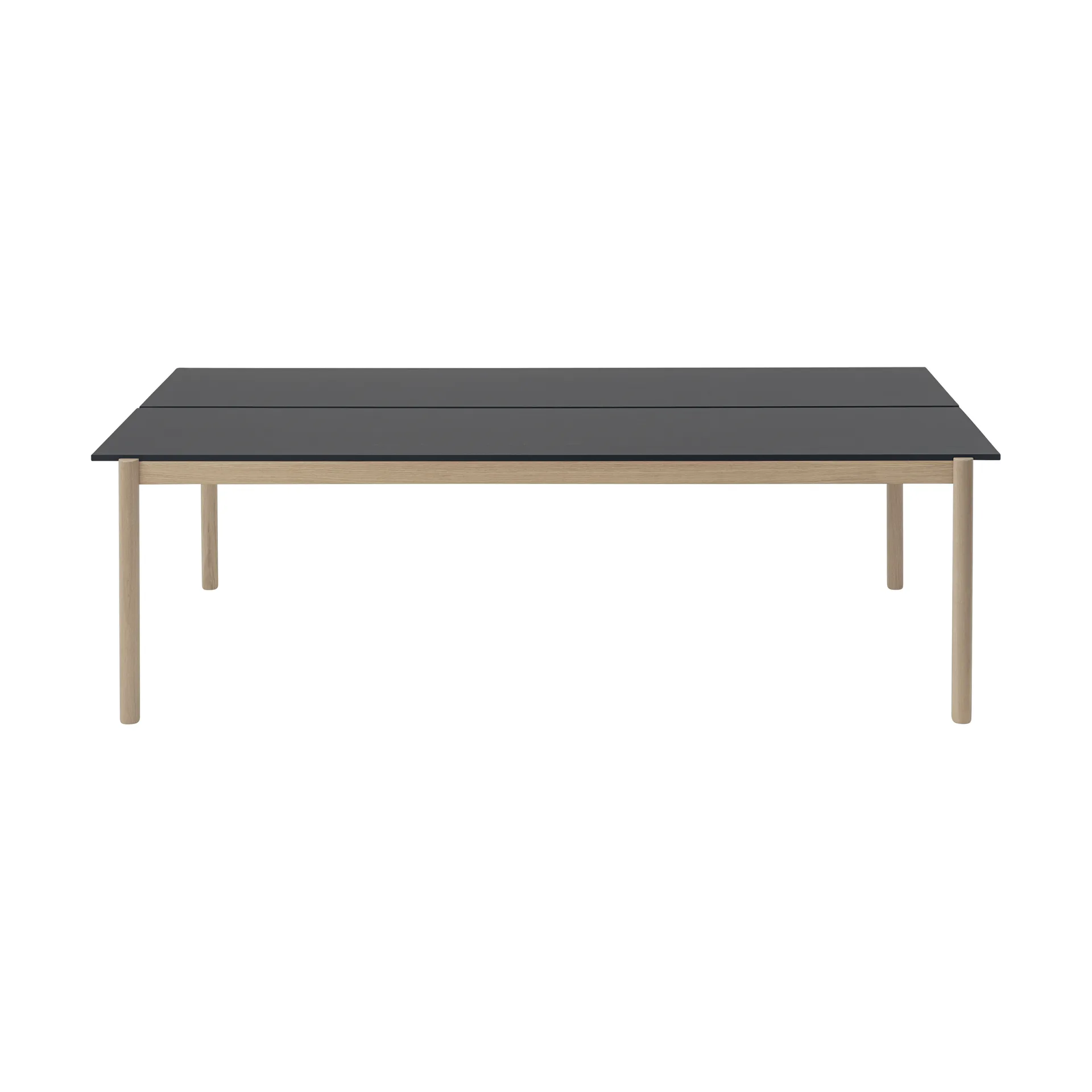 Mesa de comedor Linear System 110x240 cm, Black nanolaminate-black-oak Muuto