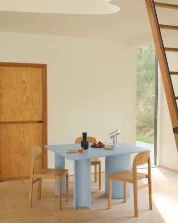 Mesa de comedor Re-norm - Azul claro, 130×120 cm - Muuto