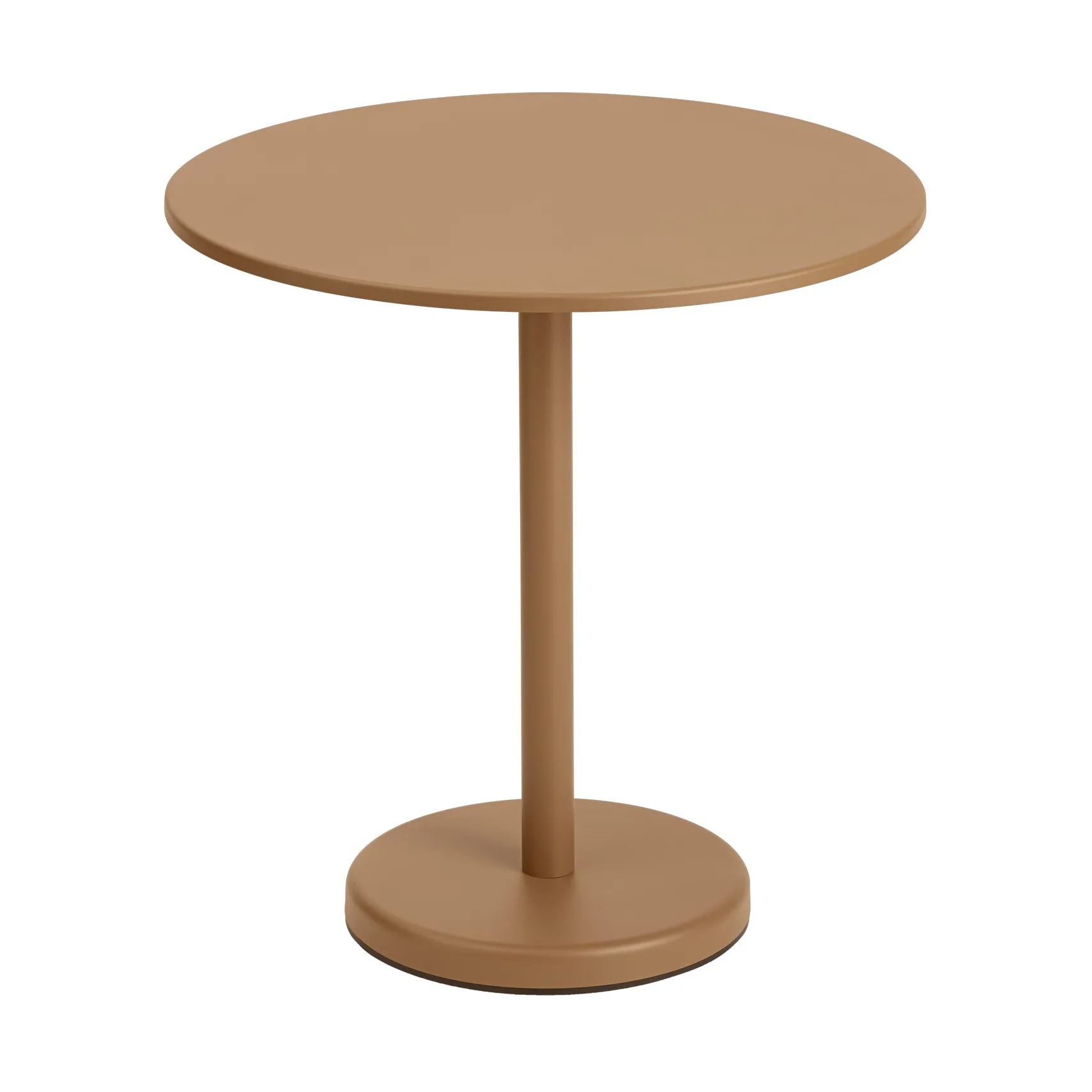 Mesa Linear steel café table V2 Ø70 cm Burnt orange Muuto