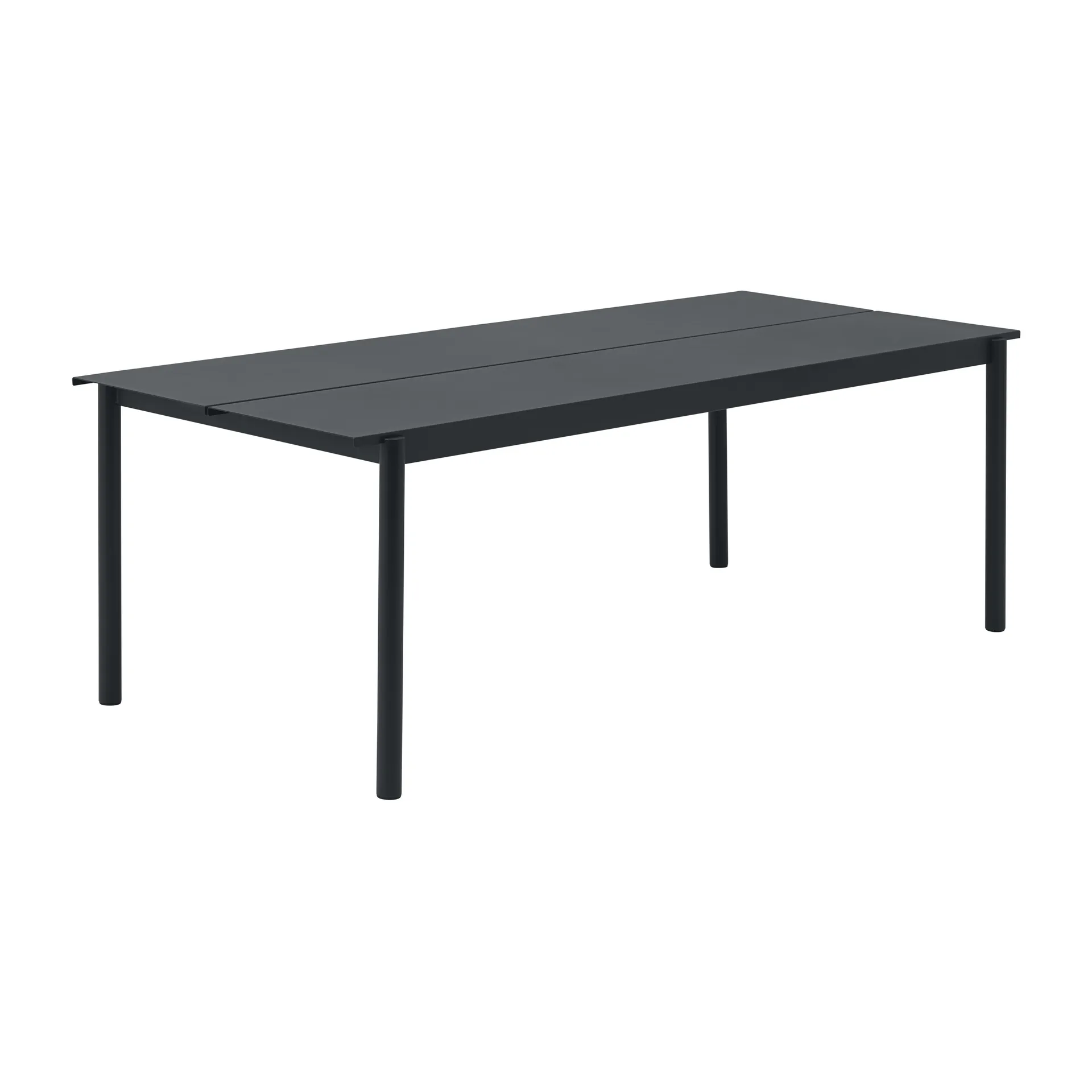 Mesa Linear steel table 220x90 cm, black (RAL 7021) Muuto