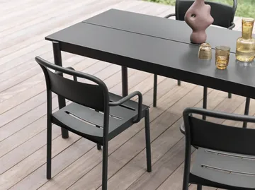 Mesa Linear steel table 220x90 cm - black (RAL 7021) - Muuto