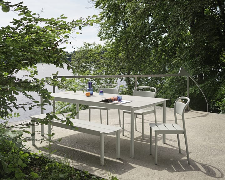 Mesa Linear steel table 220x90 cm, grey (RAL 7044) Muuto