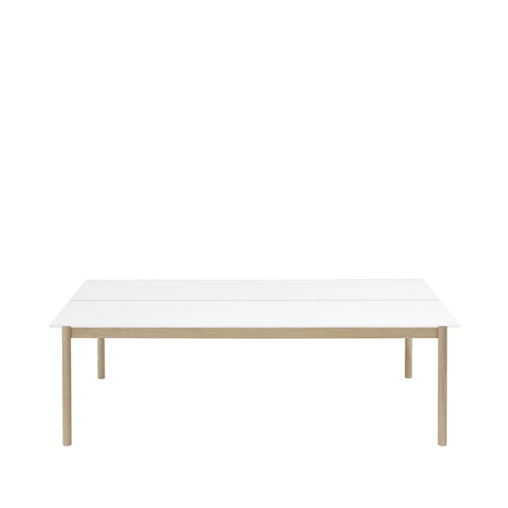 Mesa Linear System 142x240 cm, White laminate-White ABS-Oak Muuto