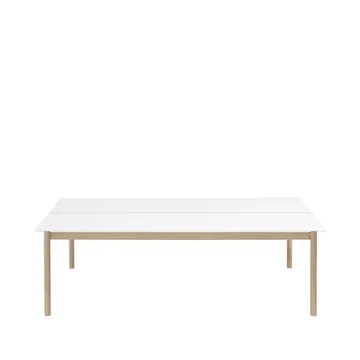 Mesa Linear System 142x240 cm - White laminate-White ABS-Oak - Muuto