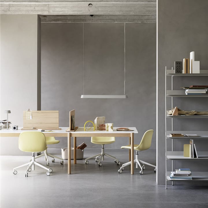 Mesa Linear System End Module, White laminate-Oak 240x142 cm Muuto