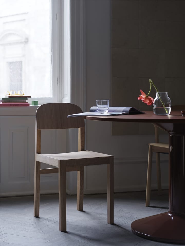 Mesa pedestal Midst Ø120 cm, Dark Red Linoleum-Dark Red Muuto