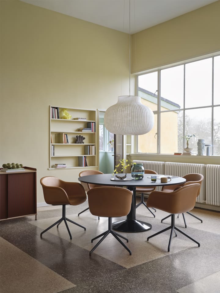 Mesa pedestal Midst Ø160 cm, Black Linoleum-Black Muuto