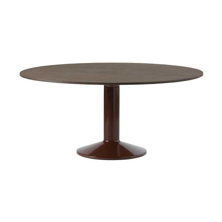 Mesa pedestal Midst Ø160 cm - Dark Oiled Oak-Dark Red - Muuto