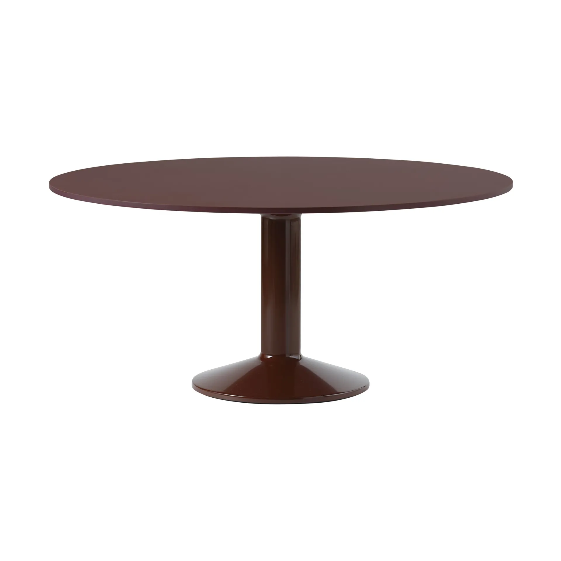 Mesa pedestal Midst Ø160 cm, Dark Red Linoleum-Dark Red Muuto