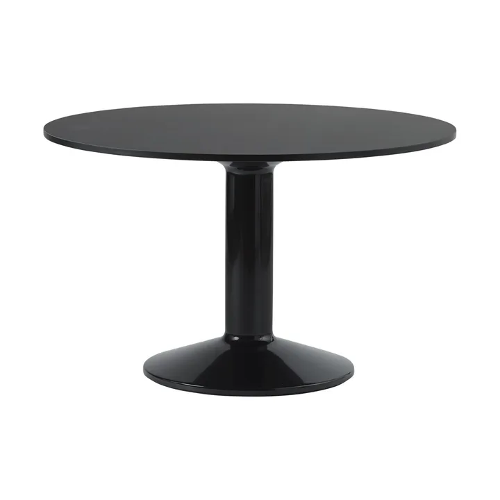 Mesa pedestal Midst - Black linoleum-black, Ø120 cm - Muuto