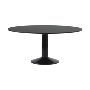 Mesa pedestal Midst - Black linoleum-black, Ø160 cm - Muuto