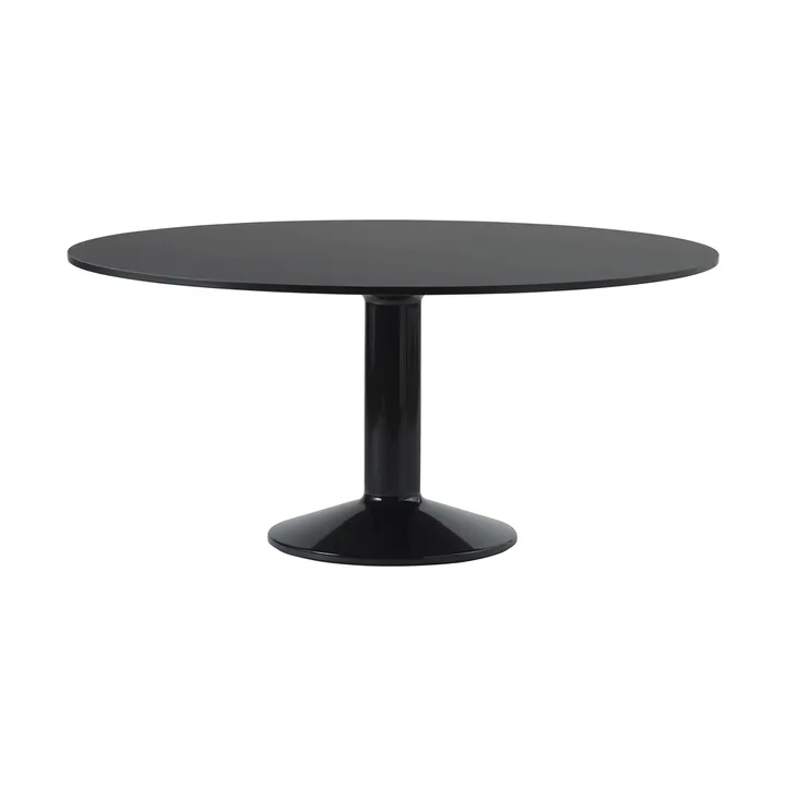 Mesa pedestal Midst - Black linoleum-black, Ø160 cm - Muuto