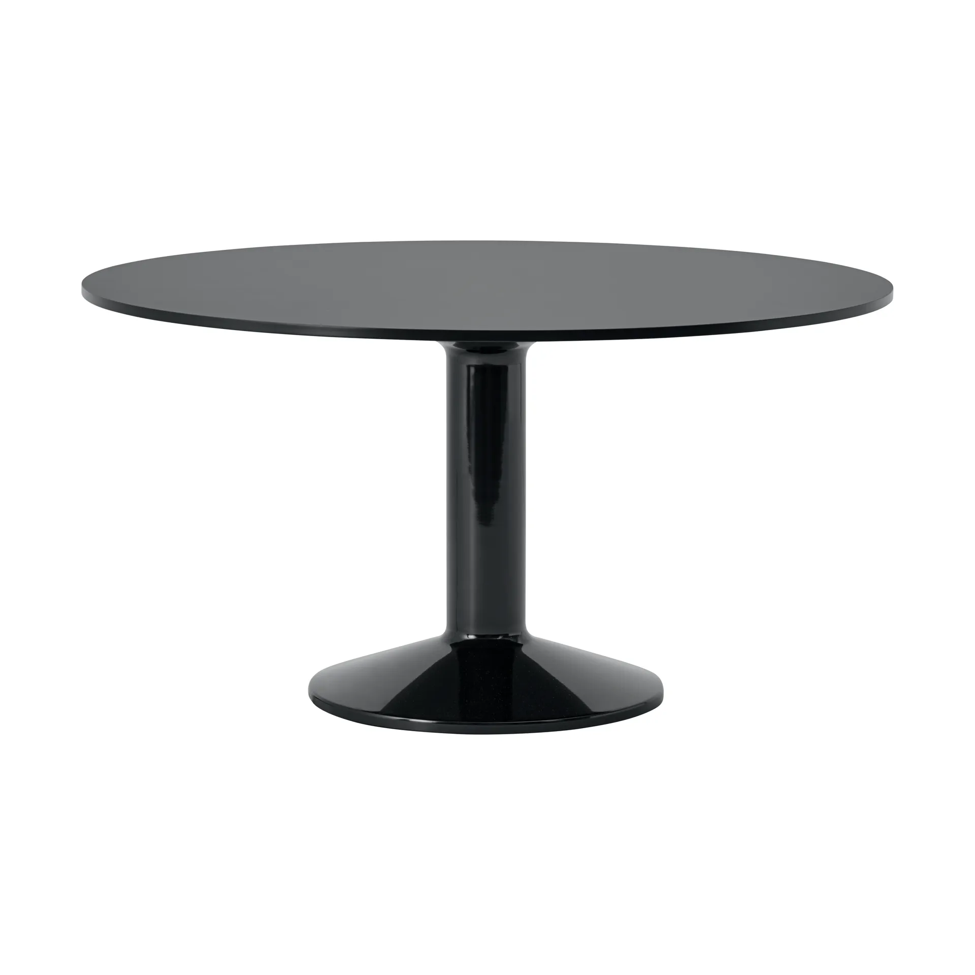Mesa pedestal Midst, Black linoleum-negro, Ø140 cm Muuto