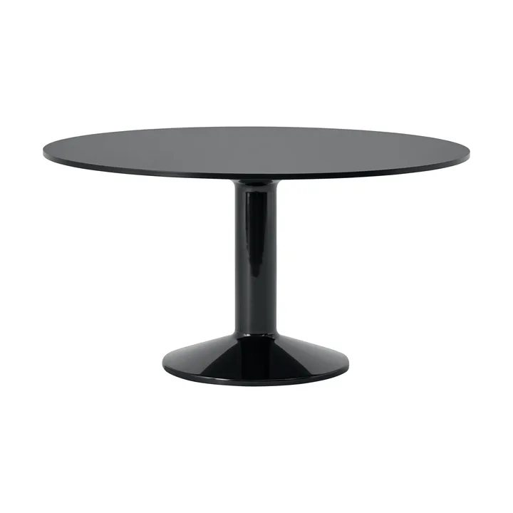 Mesa pedestal Midst - Black linoleum-negro, Ø140 cm - Muuto