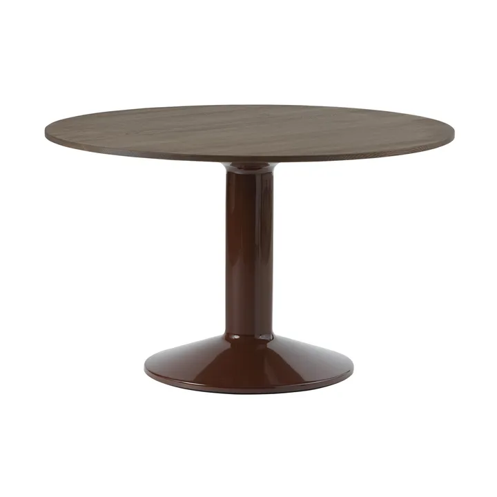 Mesa pedestal Midst - Dark oiled oak-dark red, Ø120 cm - Muuto