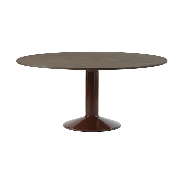 Mesa pedestal Midst - Dark oiled oak-dark red, Ø160 cm - Muuto